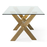 Dandy Modern Golden & Glass Dining Table