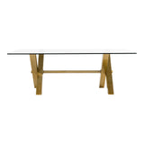 Dandy Modern Golden & 15mm Glass Dining Table