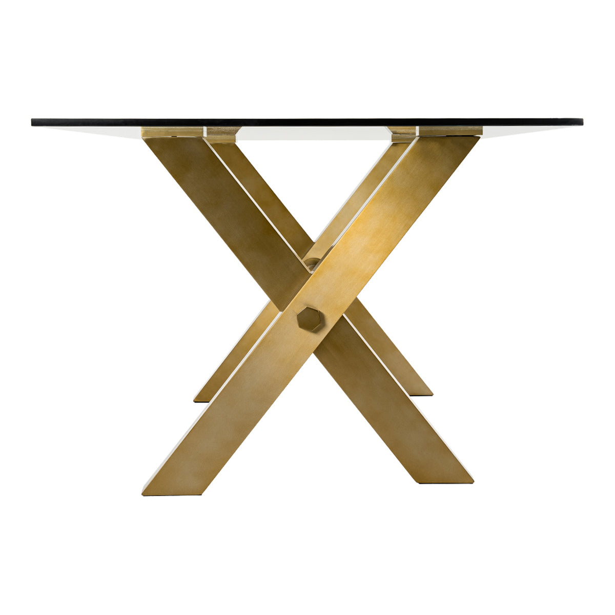 Dandy Modern Golden & 15mm Glass Dining Table