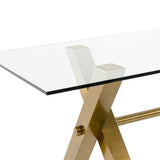 Dandy Modern Golden & 15mm Glass Dining Table