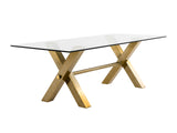 Dandy Modern Golden & 15mm Glass Dining Table