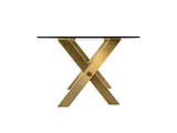 Dandy Modern Golden & 15mm Glass Dining Table