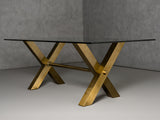 Modrest Dandy Modern Golden & 15mm Glass Dining Table