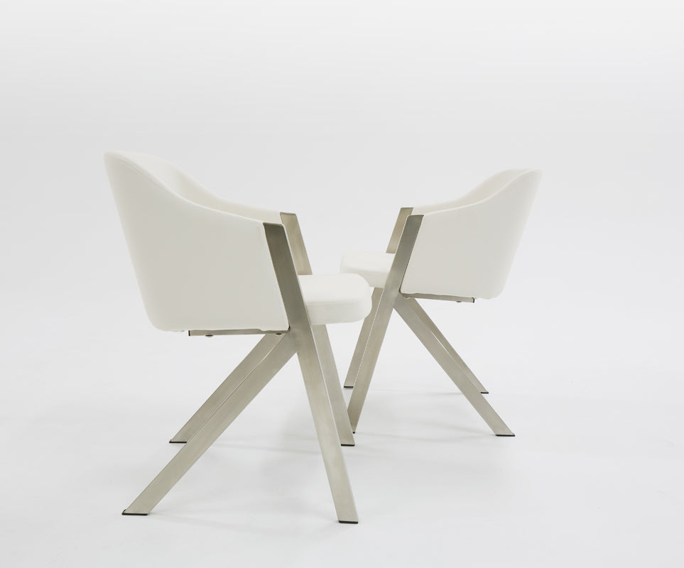 Darcy Modern White Leatherette Dining Chair (Set of 2)