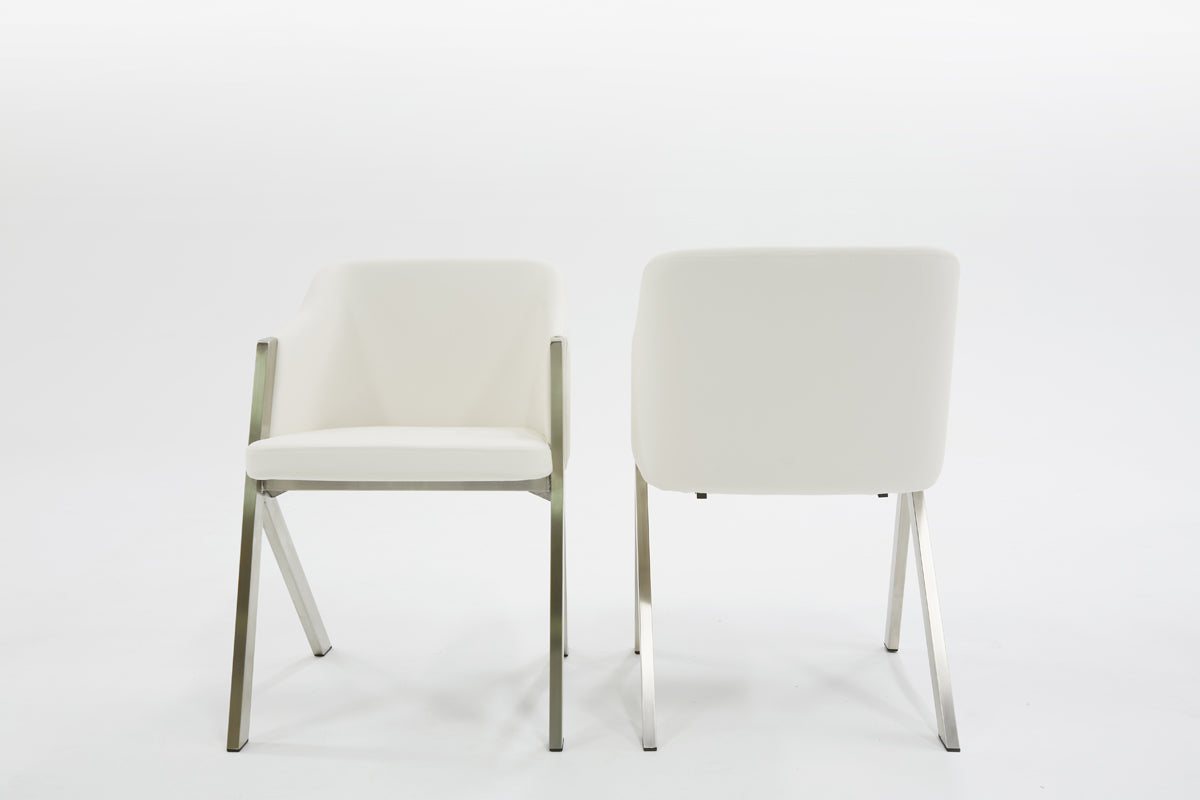 Darcy Modern White Leatherette Dining Chair (Set of 2)