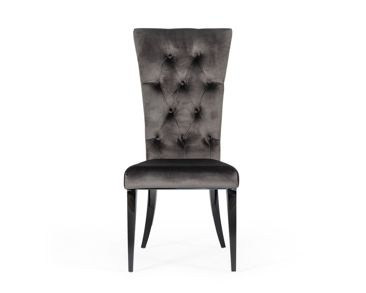 Darley Transitional Grey Velvet Dining Chair Set of 2