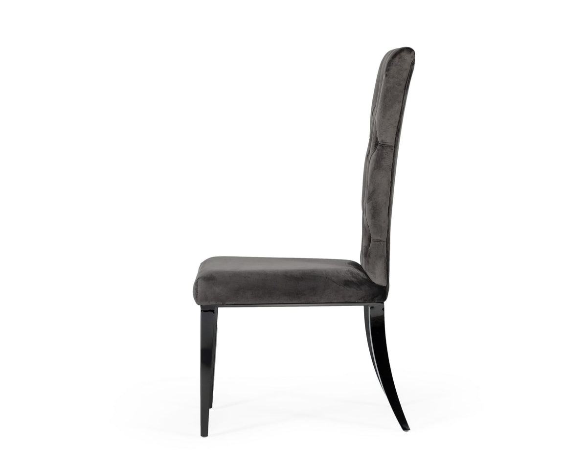 Darley Transitional Grey Velvet Dining Chair Set of 2