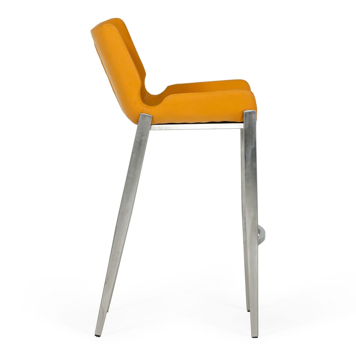 Dave Modern Orange Leatherette Bar Stool (Set of 2)