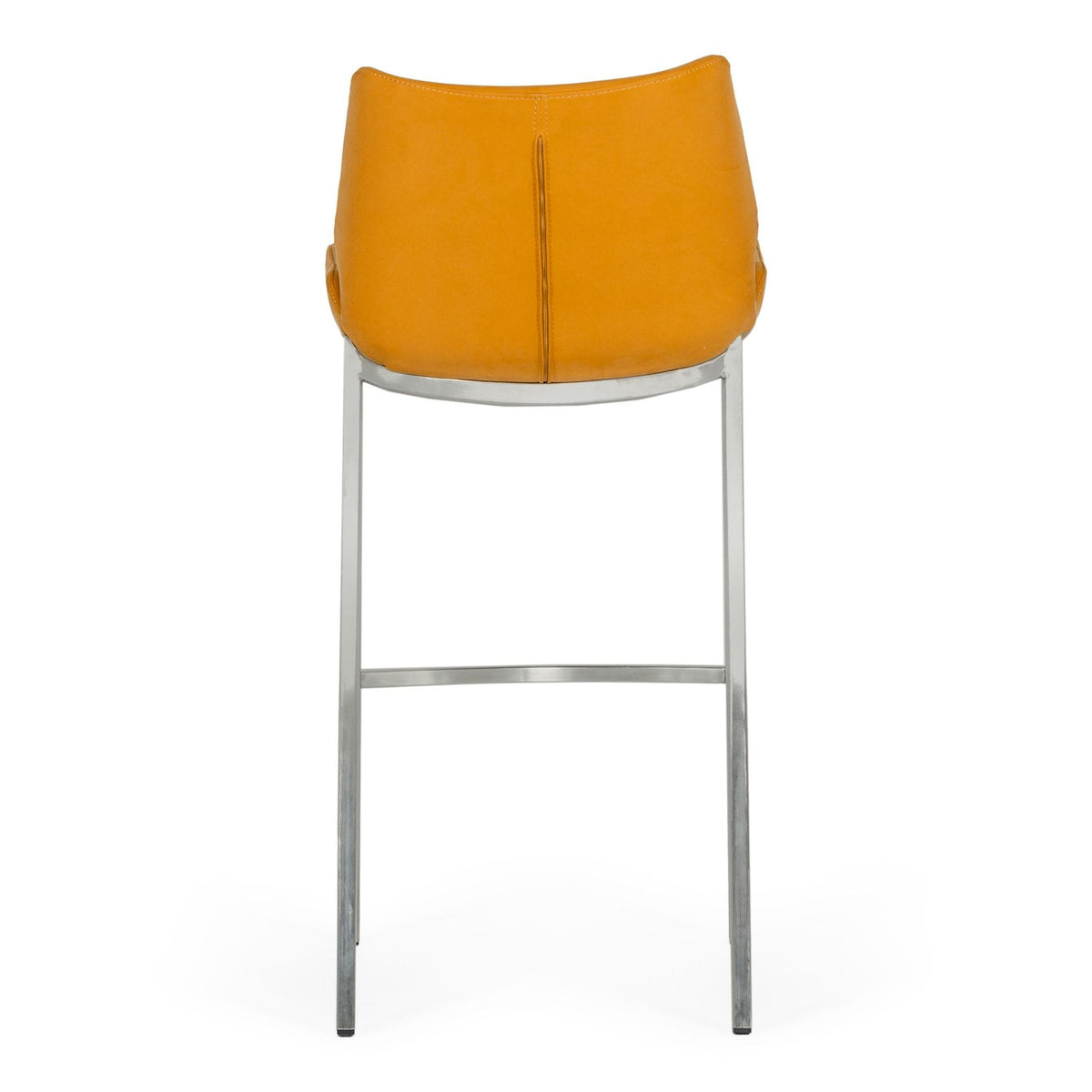 Dave Modern Orange Leatherette Bar Stool (Set of 2)