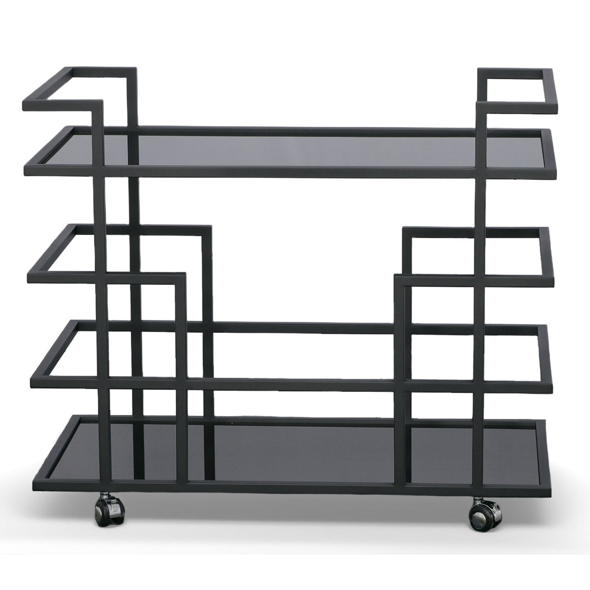 Deakin Black Stainless Steel and Black Glass Wine Rack