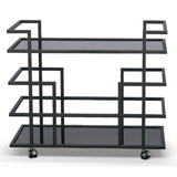 Deakin Black Stainless Steel and Black Glass Wine Rack