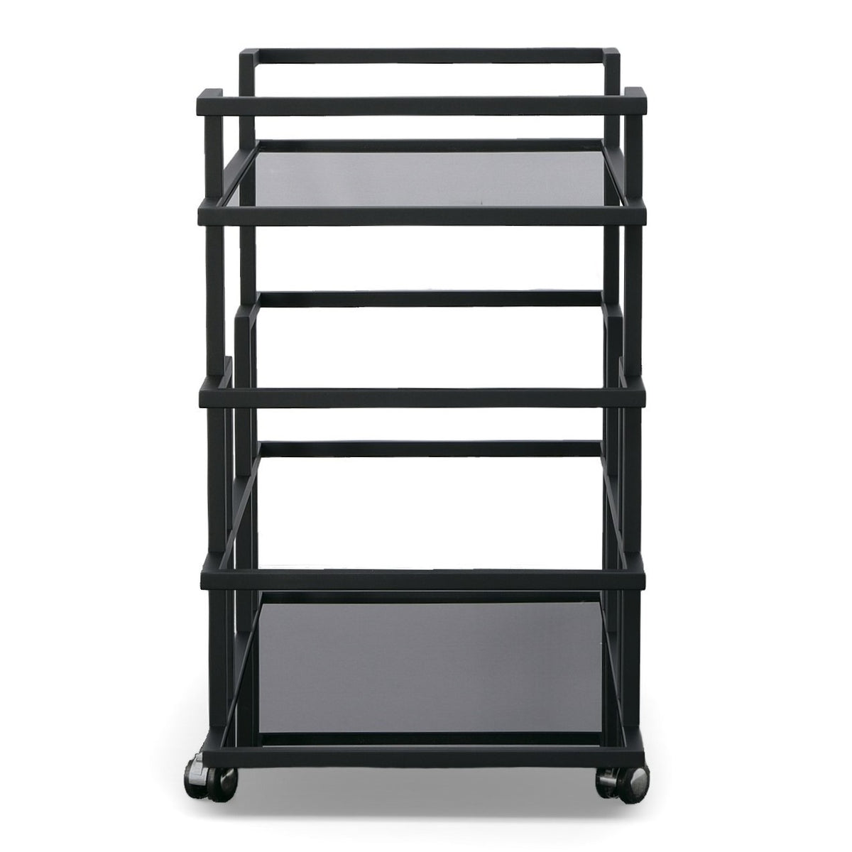 Deakin Black Stainless Steel and Black Glass Wine Rack