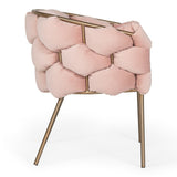 Debra Modern Pink Fabric Dining Chair