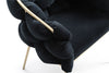 Debra Modern Black Velvet + Brushed Brass Dining Chair