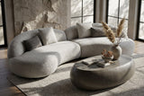 Delvan Contemporary Beige Fabric Right Facing Chaise Sectional Sofa