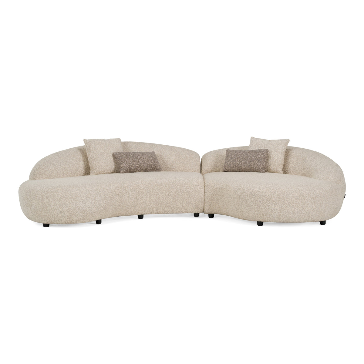 Delvan Contemporary Beige Fabric Right Facing Chaise Sectional Sofa