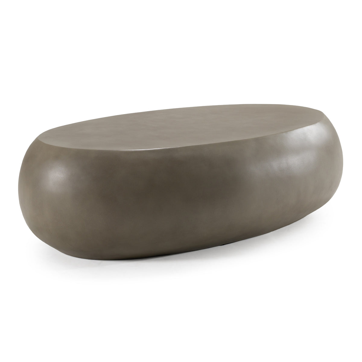Denny Modern Grey Concrete Large Oval Coffee Table