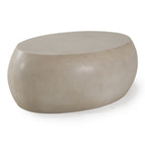 Denny Modern Beige Concrete Oval Coffee Table