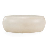 Denny Modern Beige Fiberform Oval Coffee Table