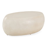Denny Modern Beige Fiberform Oval Coffee Table