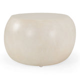 Denny Modern Beige Fiberform Oval Coffee Table