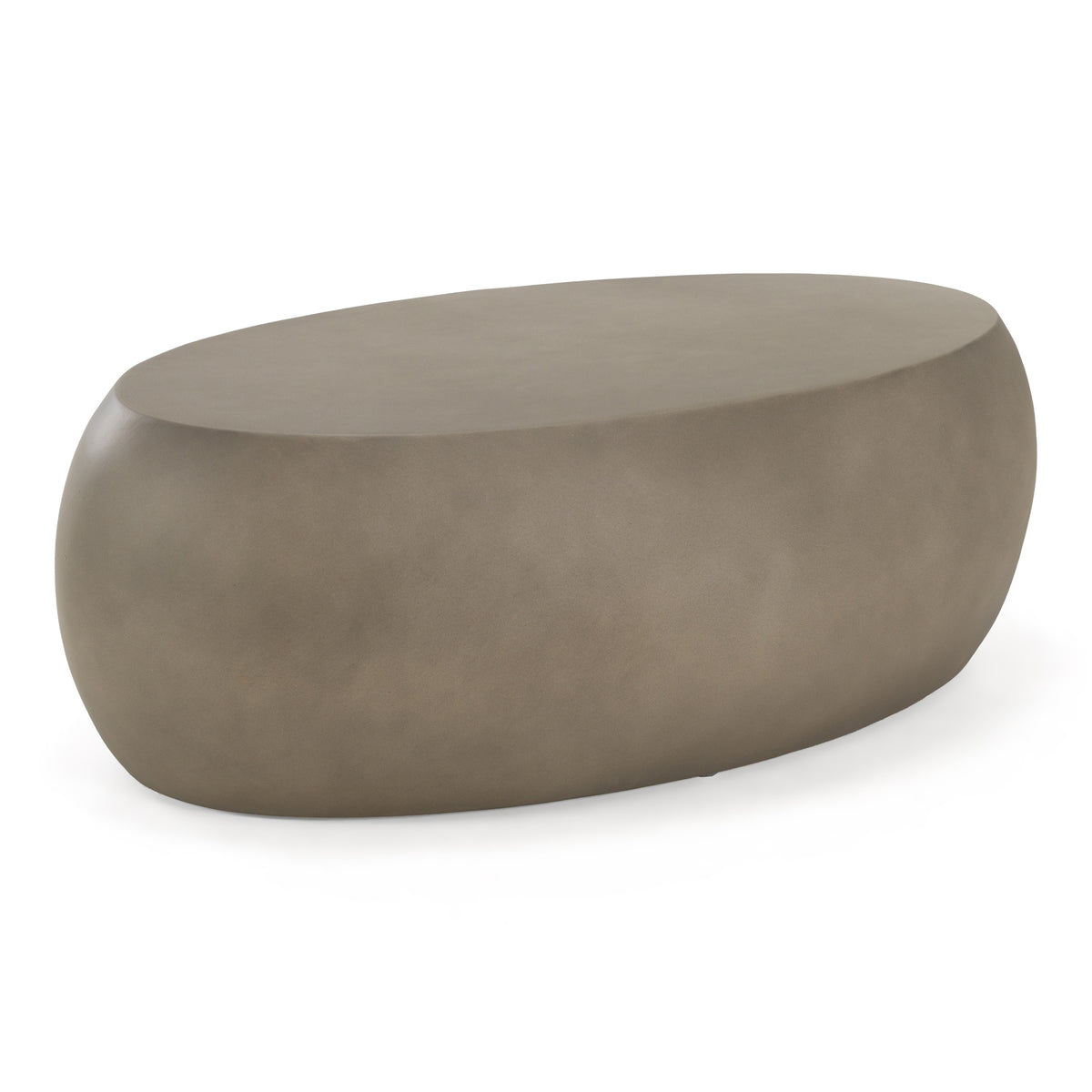 Denny Modern Grey Fiberform Oval Coffee Table