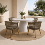 Desoto Modern White Concrete Round Dining Table