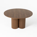 Depew Mid-Century Modern Walnut Round Dining Table