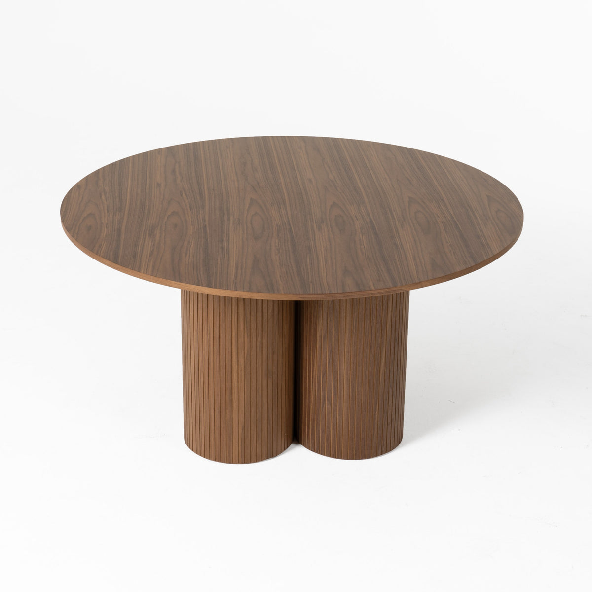 Depew Mid-Century Modern Walnut Round Dining Table