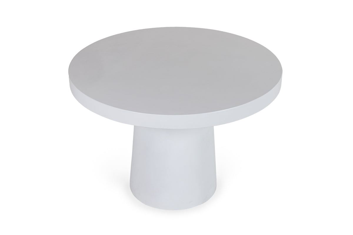 Desoto Modern White Concrete Round Dining Table