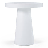 Desoto Modern White Concrete Round End Table