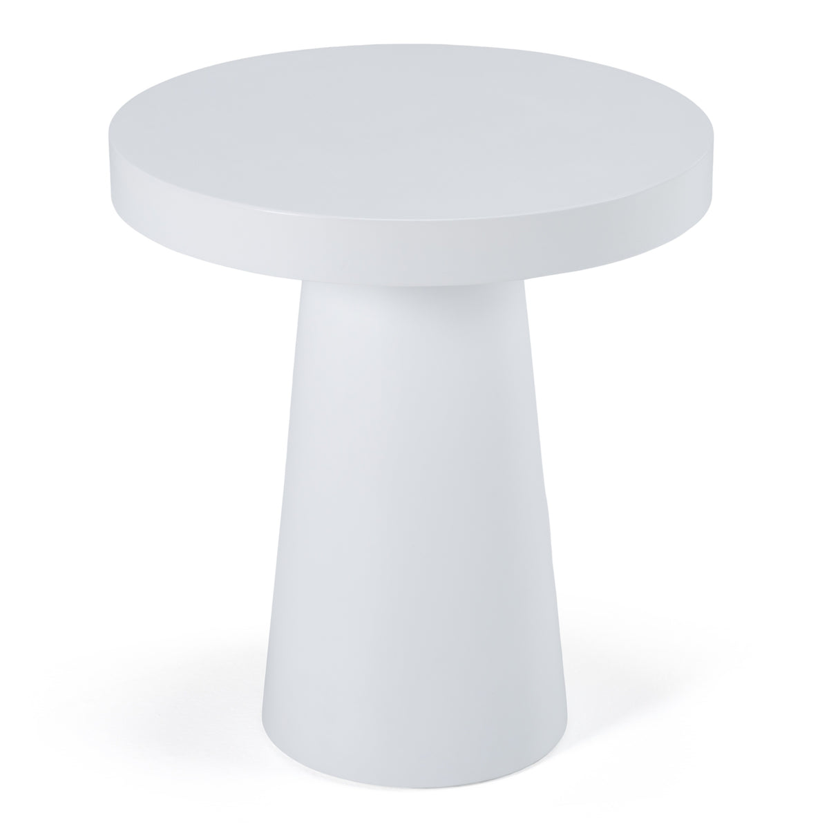 Desoto Modern White Concrete Round End Table