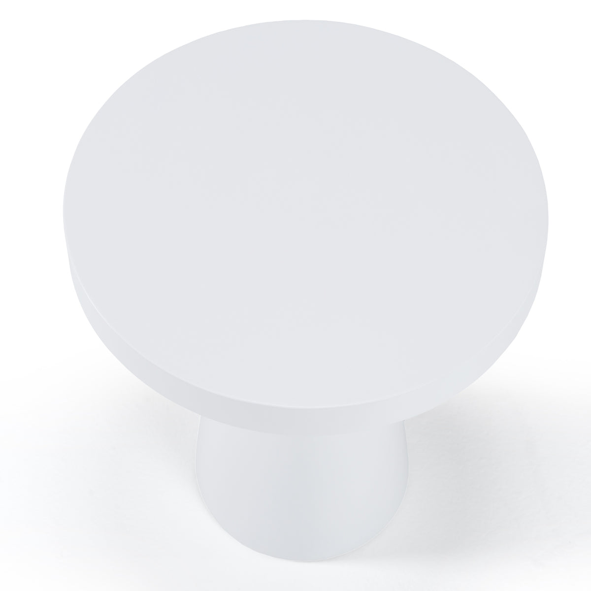 Desoto Modern White Concrete Round End Table