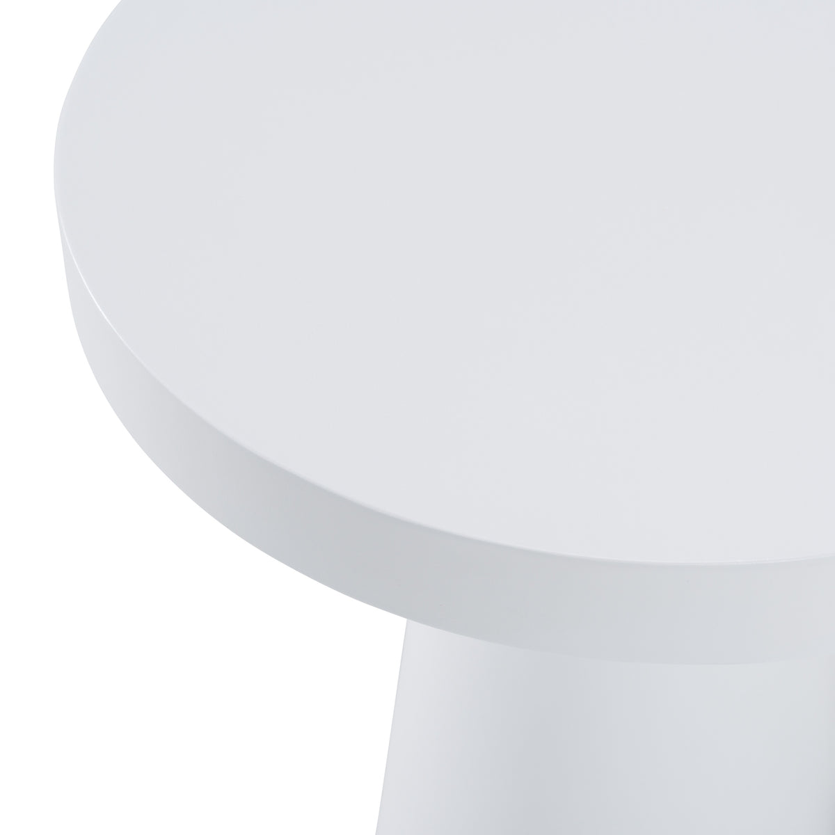 Desoto Modern White Concrete Round End Table