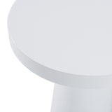 Desoto Modern White Concrete Round End Table