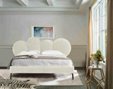 Destiny Queen Contemporary White Sherpa Bubble Bed