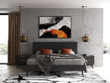 Diana Eastern King Modern Grey Ash Bedroom Set