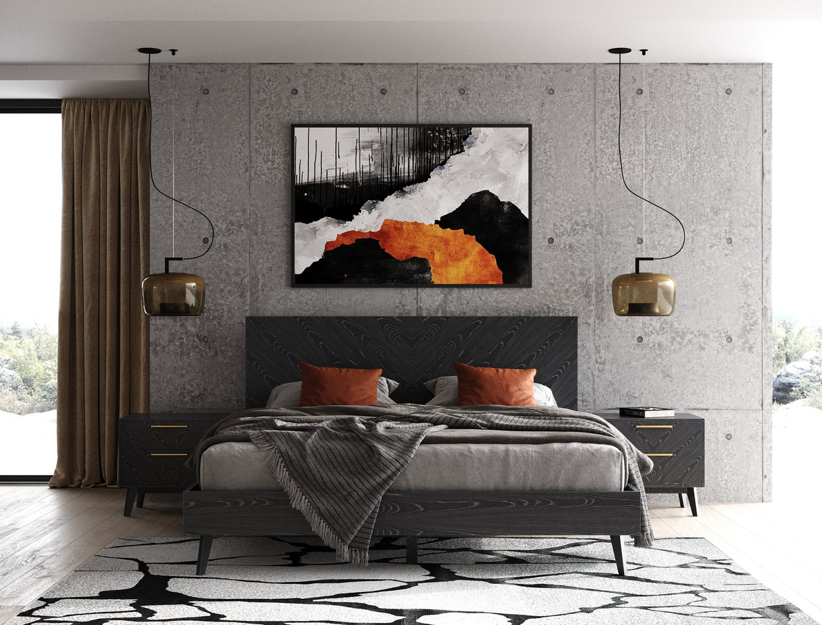 Diana Eastern King Modern Grey Ash Bedroom Set