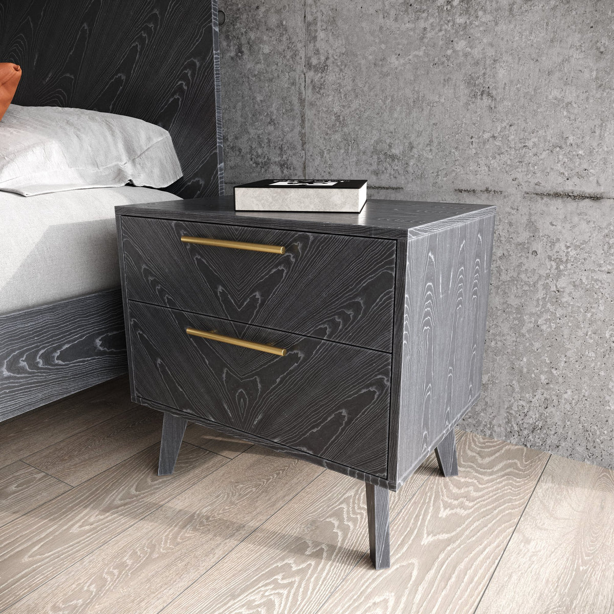 Diana Eastern King Modern Grey Ash Bedroom Set