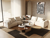 Simone Modern Off-White Fabric Sectional Sofa