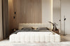 Tyree Modern Tufted Off-White Fabric Bed