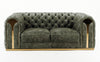 Dosie Transitional Grey Velvet Loveseat