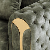 Dosie Transitional Grey Velvet Loveseat