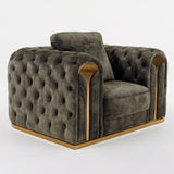 Dosie Transitional Grey Velvet Chair