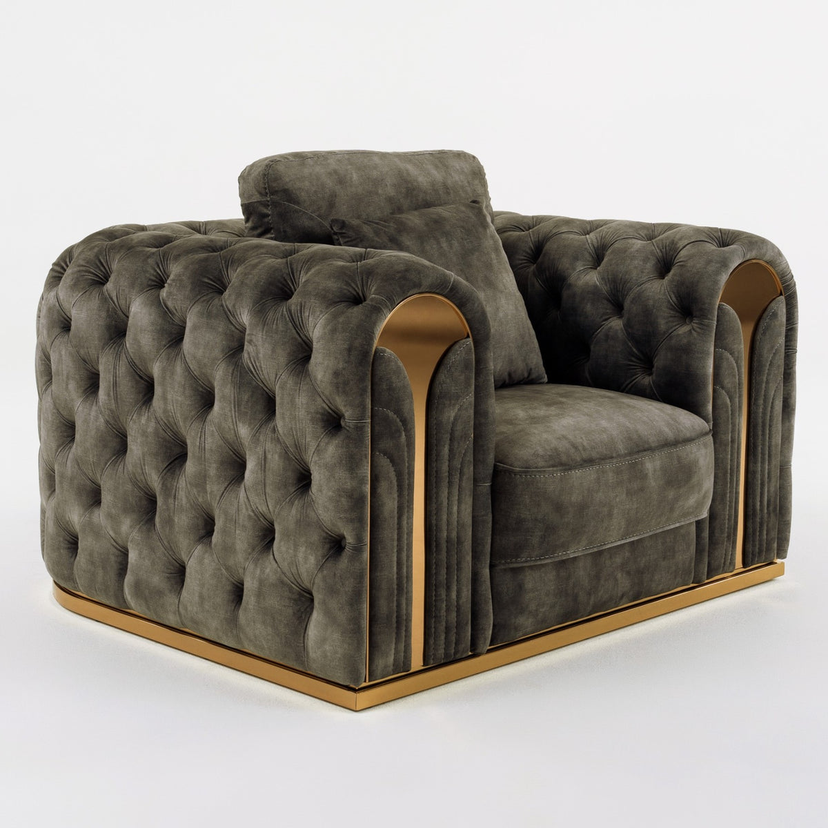 Dosie Transitional Grey Velvet Chair
