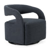 Dowsett Modern Charcoal Fabric Swivel Accent Chair