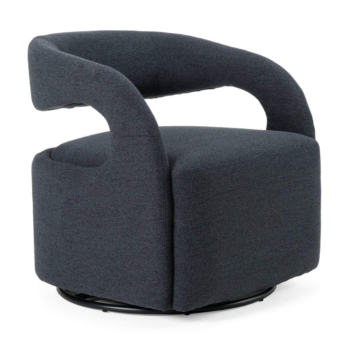 Dowsett Modern Charcoal Fabric Swivel Accent Chair