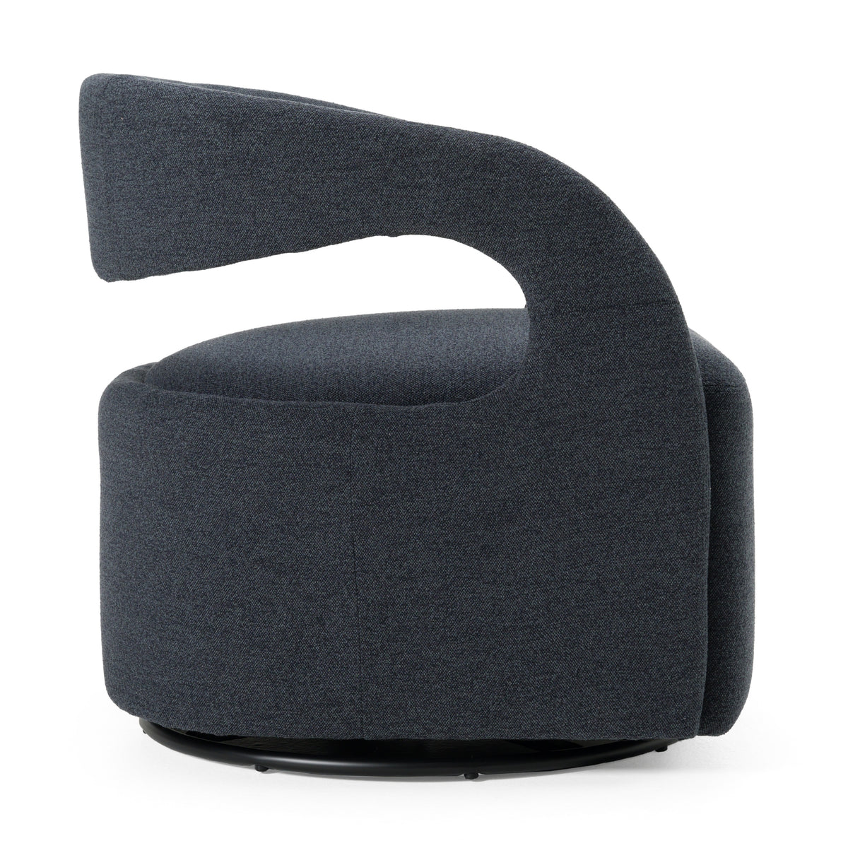 Dowsett Modern Charcoal Fabric Swivel Accent Chair