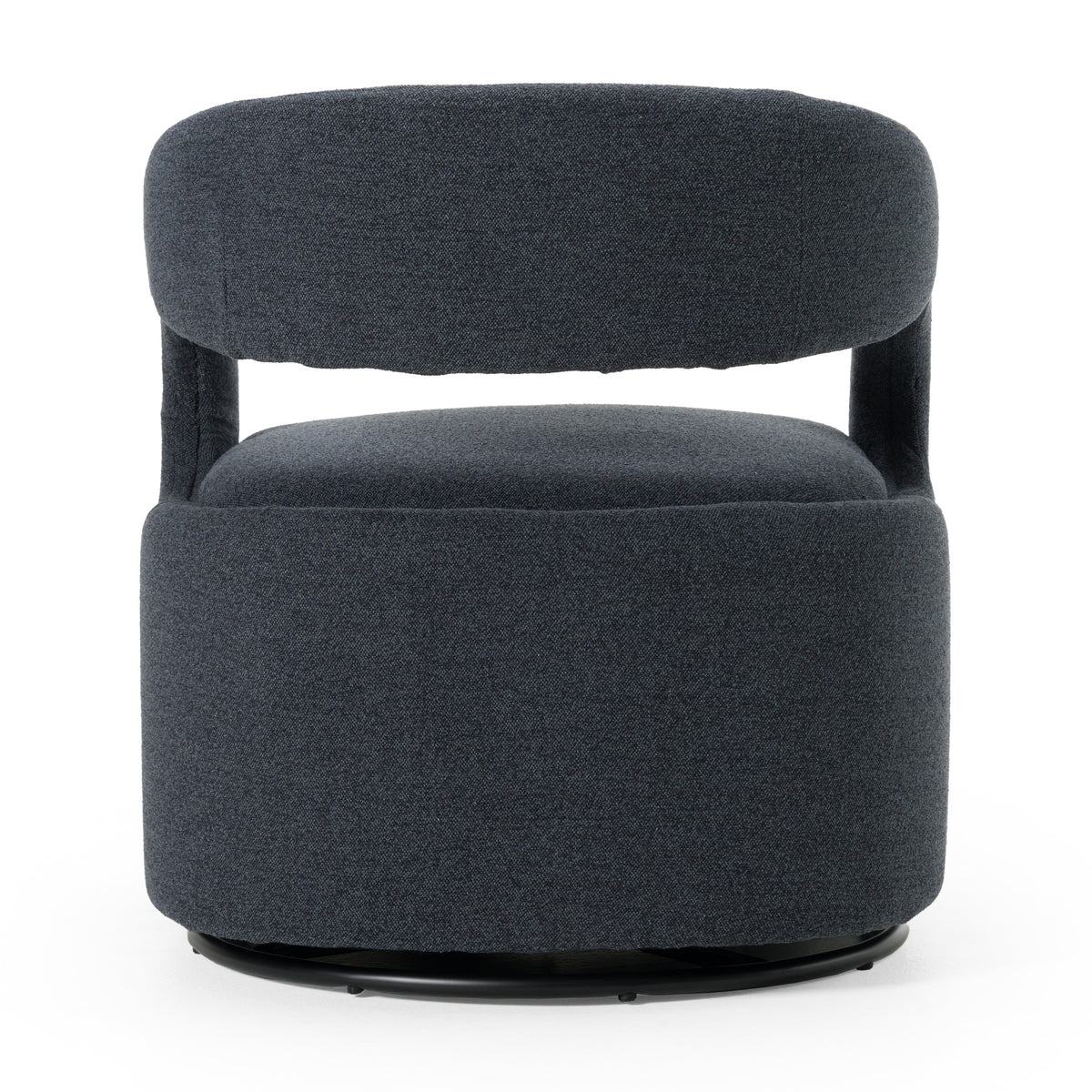 Dowsett Modern Charcoal Fabric Swivel Accent Chair