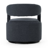 Dowsett Modern Charcoal Fabric Swivel Accent Chair